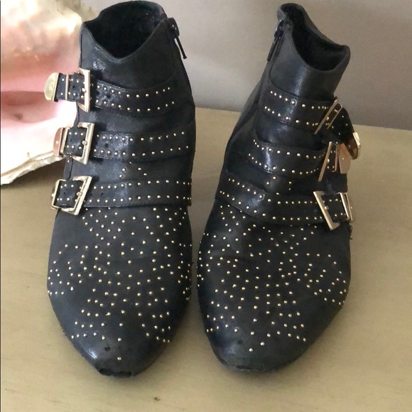 Jeffrey Campbell starstruck booties black gold 9 - Picture 3 of 6